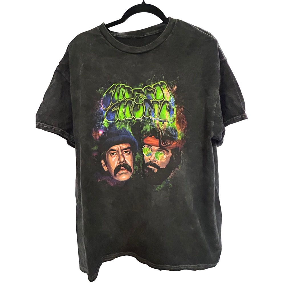 Cheech & Chong Up In Smoke Movie T Shirt Black Graphic Tee Mens Size S‎